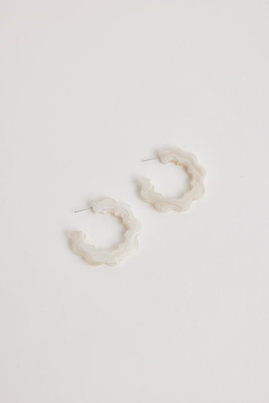 Polar Earrings (White Marble)