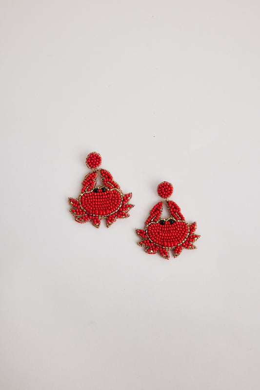 Crab Earrings (Red)