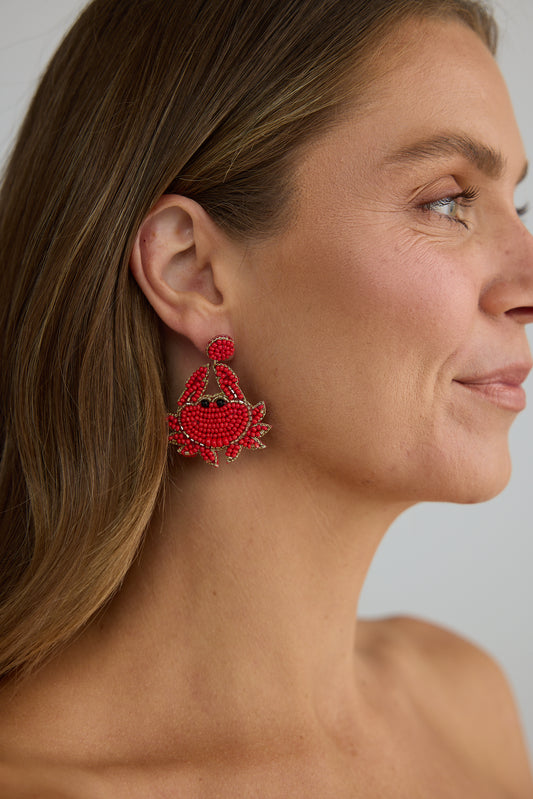 Crab Earrings (Red) | Women’s Jewellery Online | Gretel Lane