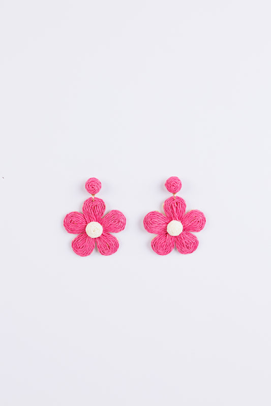 Daisy Day Earrings (Fuschia)