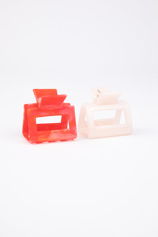 Bailey Hair Claw - Set of 2 (Candy w Creme)