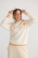 Home Love Bold Hearts Knit Hoodie in Off White with Orange | Women's Clothing | Gretel Lane