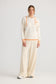 Home Love Bold Hearts Knit Hoodie in Off White with Orange | Women's Clothing | Gretel Lane