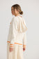 Home Love Bold Hearts Knit Hoodie in Off White with Orange | Women's Clothing | Gretel Lane