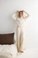 Home Love Bold Hearts Knit Hoodie in Off White with Orange | Women's Clothing | Gretel Lane