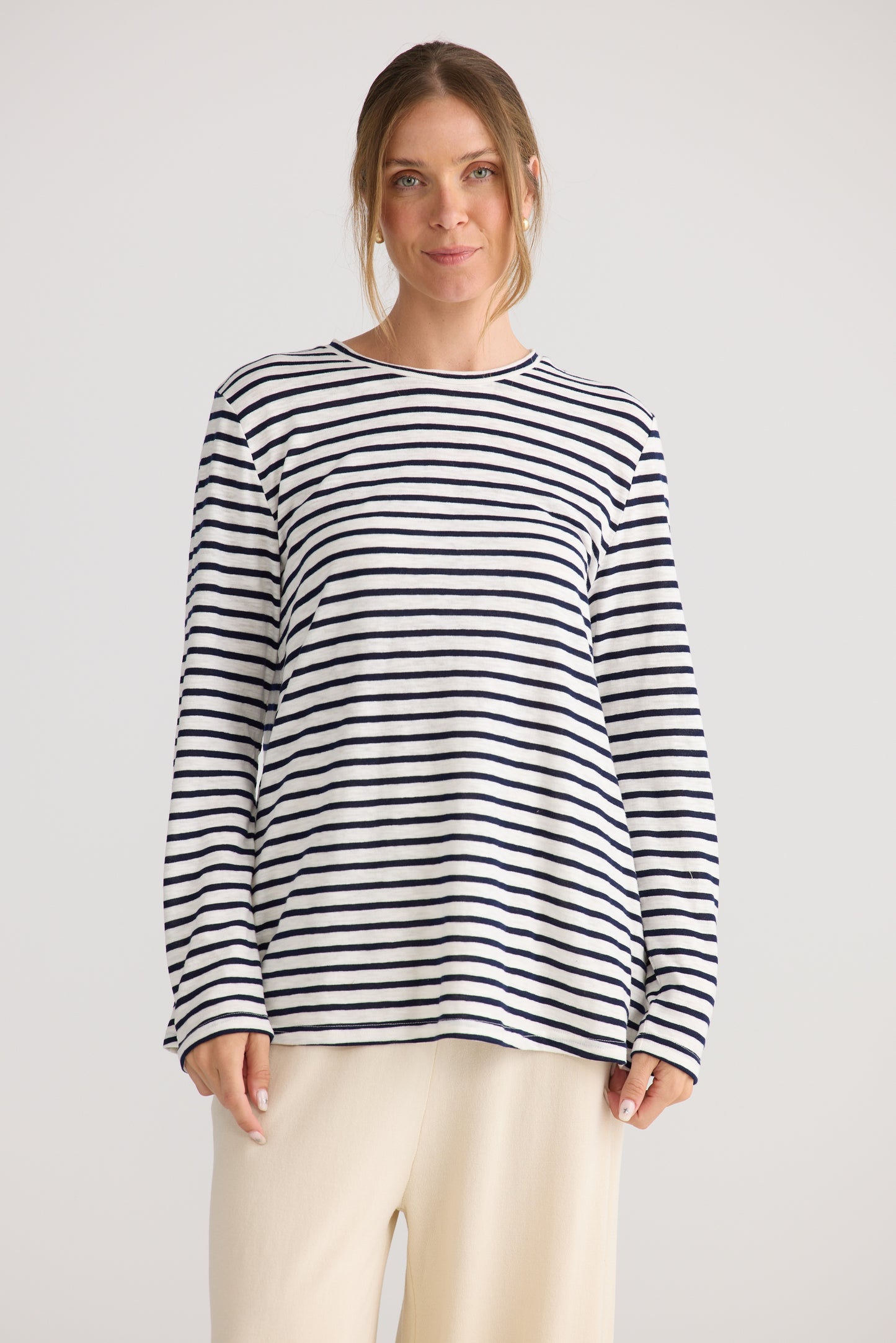 Home Love Sana Long Sleeve Top in Navy Stripe | Women's Clothing | Gretel Lane