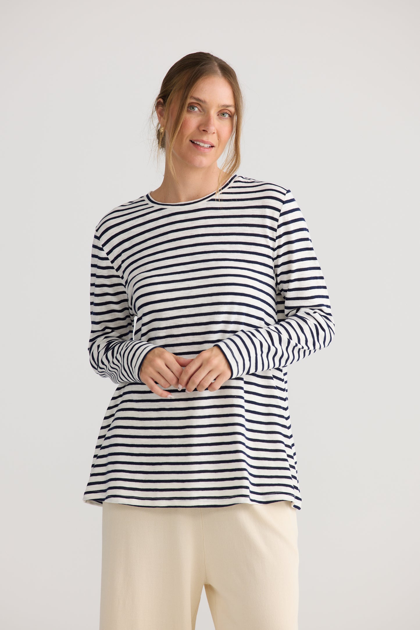Home Love Sana Long Sleeve Top in Navy Stripe | Women's Clothing | Gretel Lane