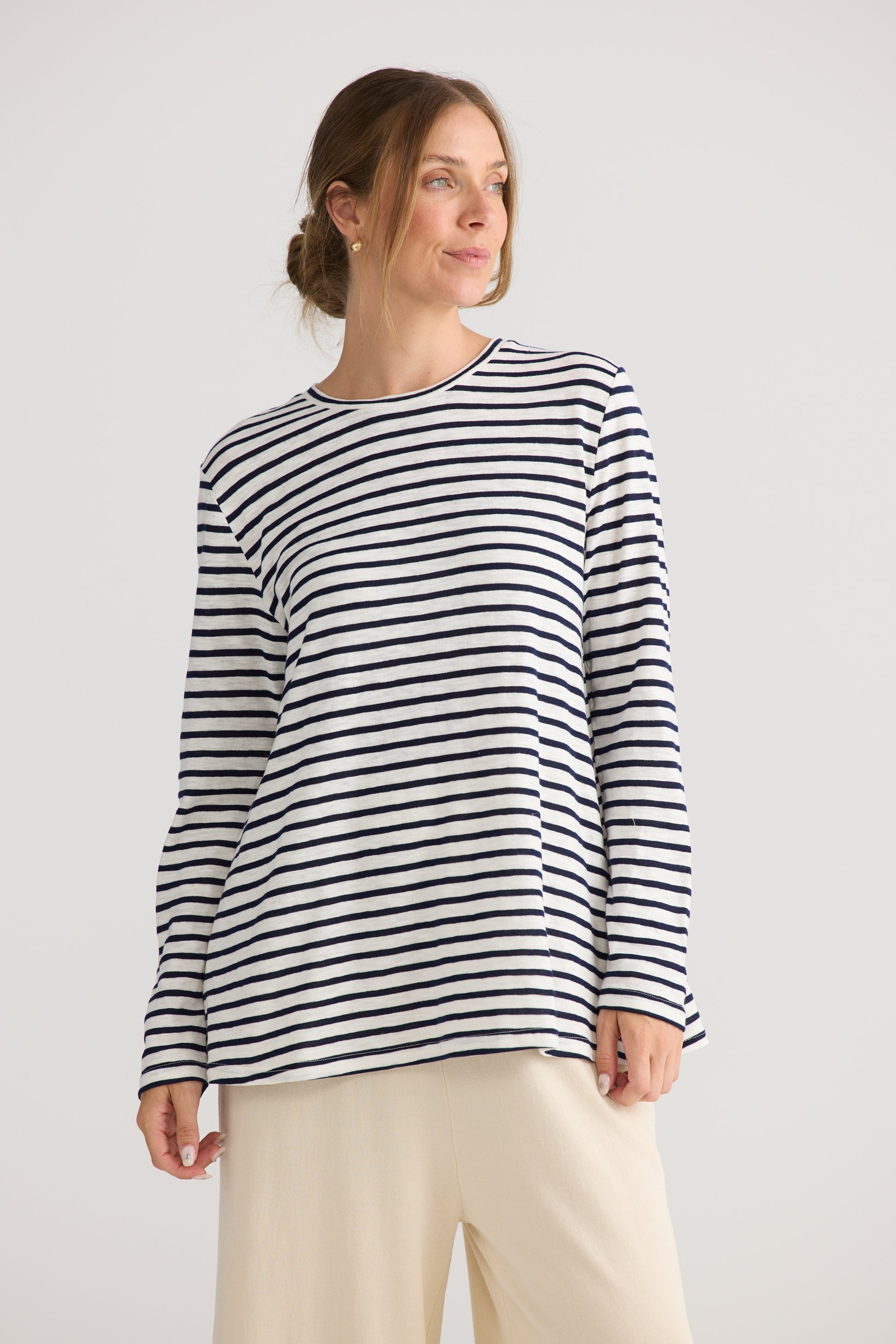 Home Love Sana Long Sleeve Top in Navy Stripe | Women's Clothing | Gretel Lane
