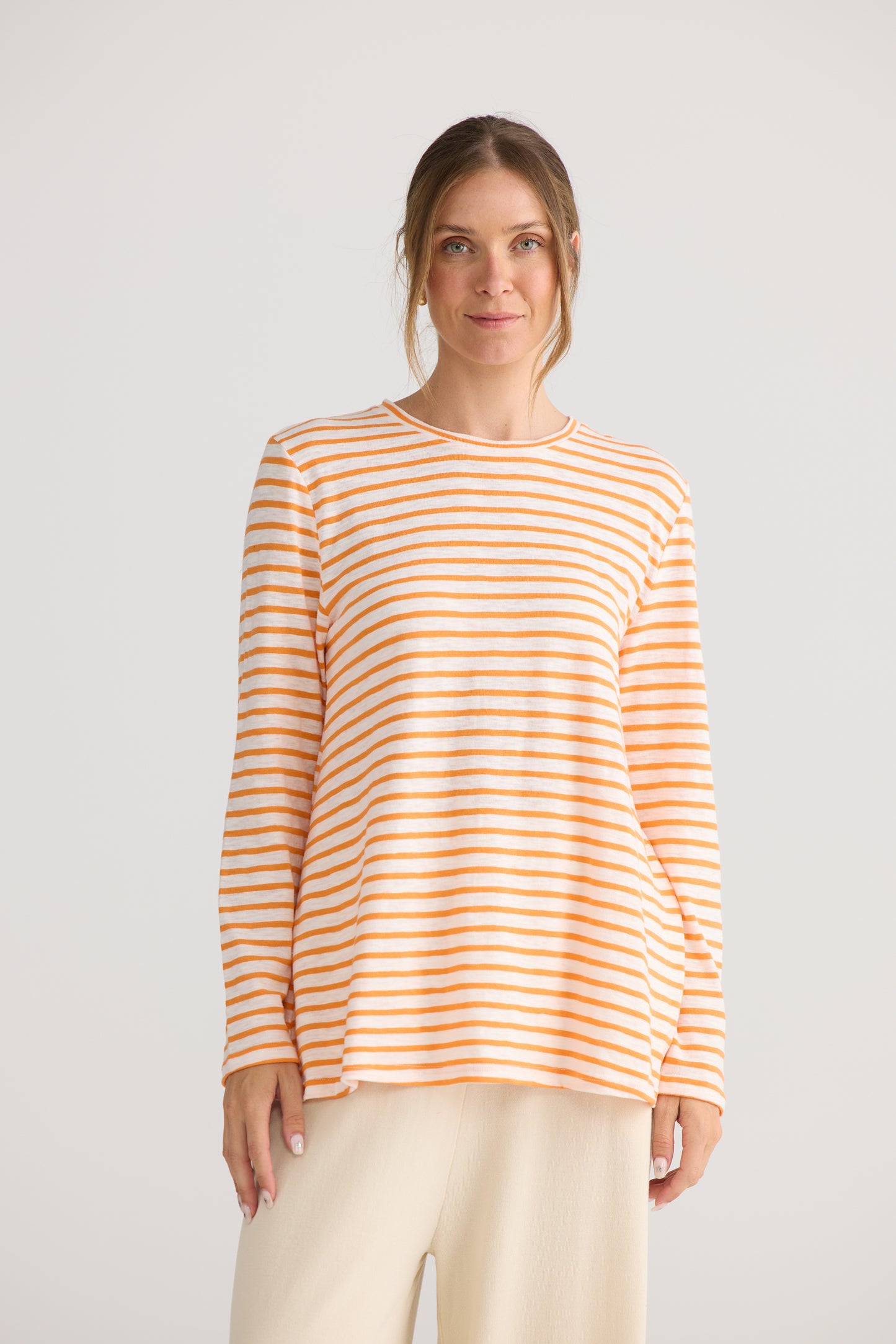 Home Love Sana Long Sleeve Top in Orange Stripe | Women's Clothing | Gretel Lane