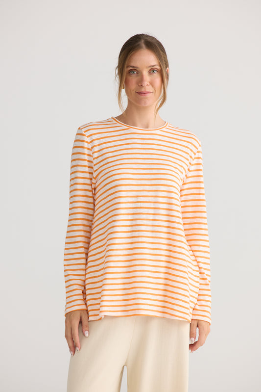 Home Love Sana Long Sleeve Top in Orange Stripe | Women's Clothing | Gretel Lane