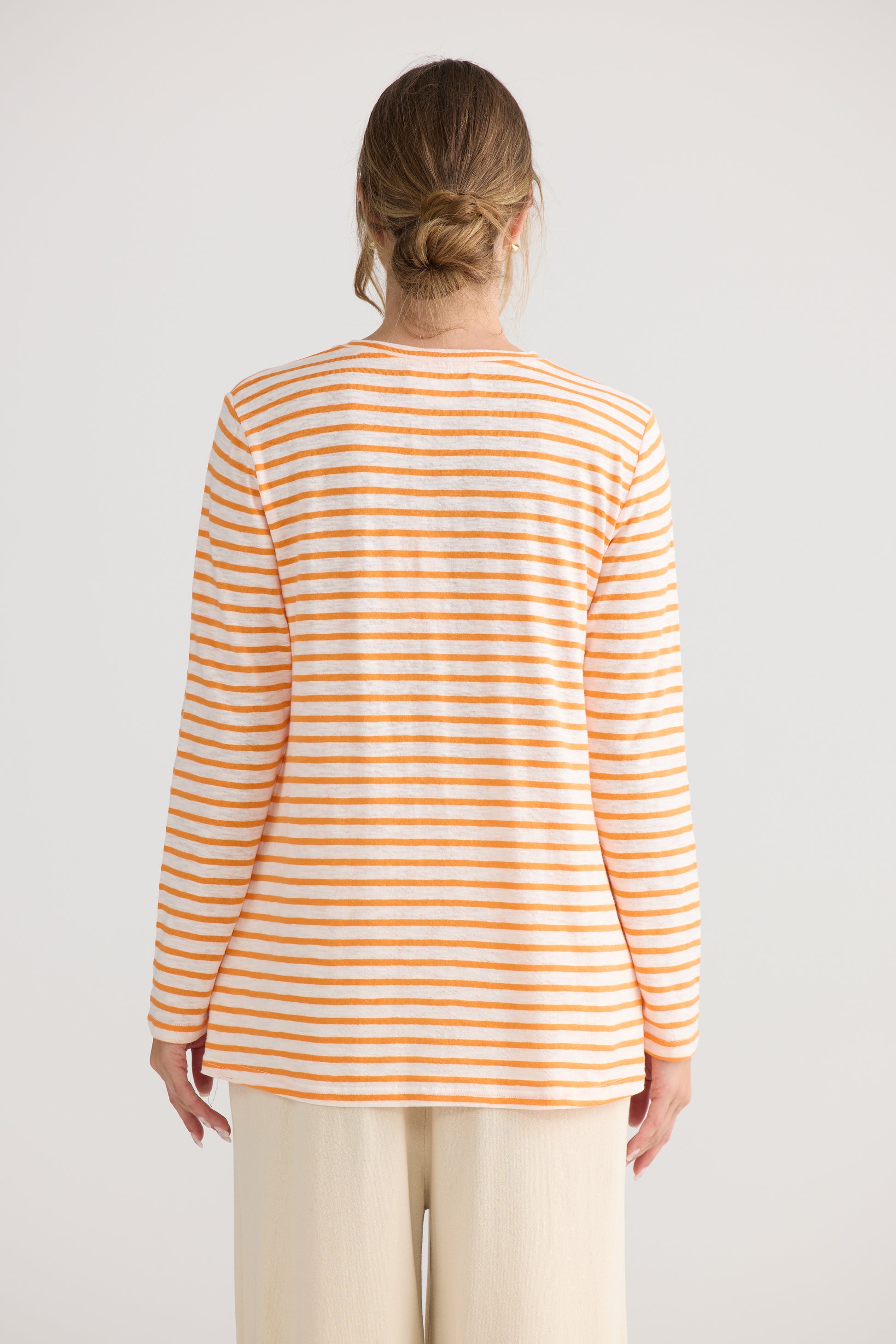 Home Love Sana Long Sleeve Top in Orange Stripe | Women's Clothing | Gretel Lane