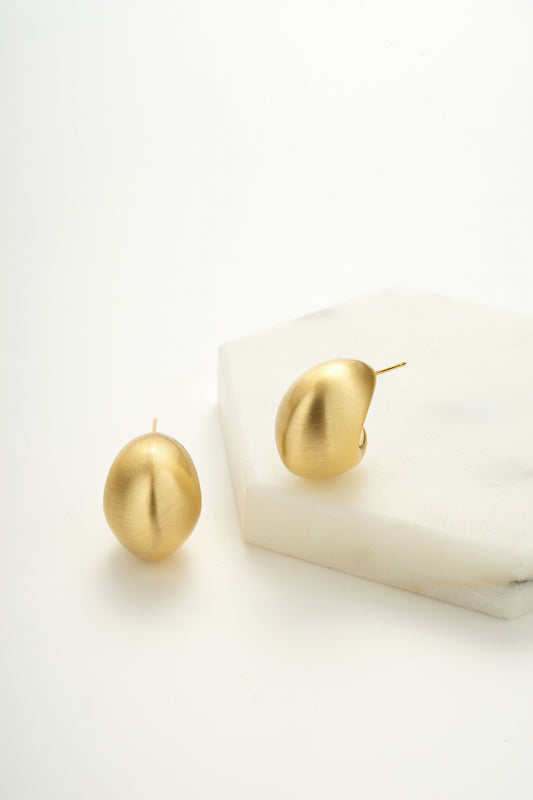 Hailey Brushed Hoop (Gold)