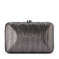 Olga Berg Hannah Gunmetal Textured Clutch Bag | Gretel Lane