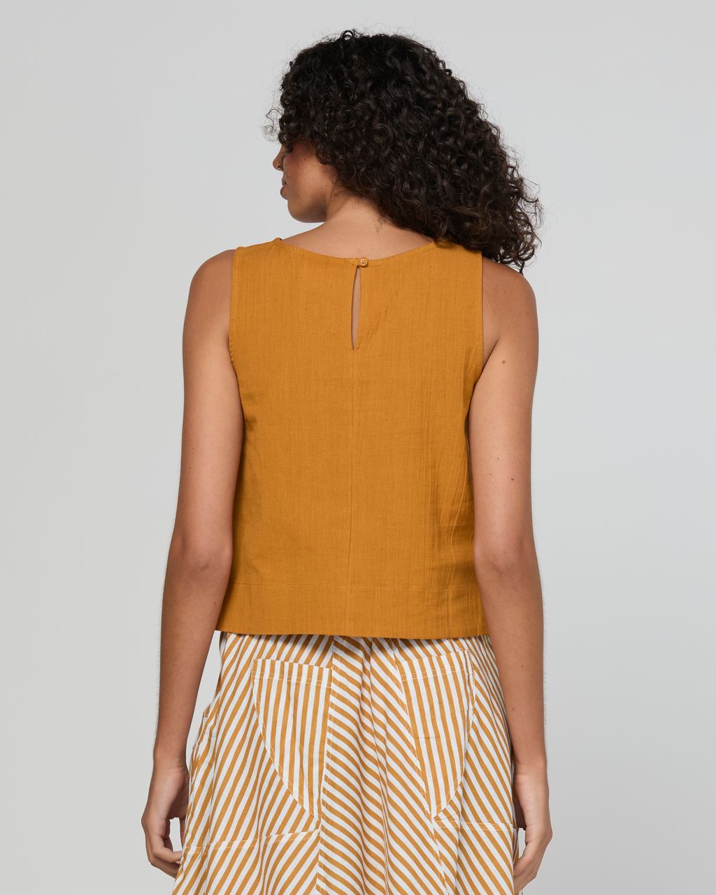 Boom Shankar Hara Cotton-Linen Blend Sleeveless Top Turmeric | Women's Tops | Gretel Lane