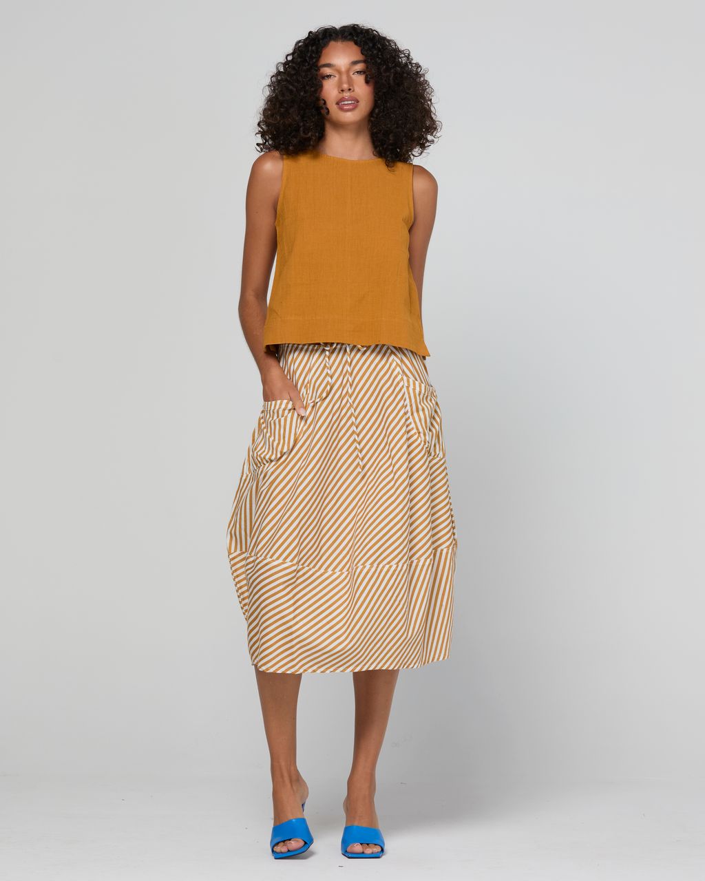 Boom Shankar Hara Cotton-Linen Blend Sleeveless Top Turmeric | Women's Tops | Gretel Lane