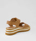 Django & Juliette Harlows Stripe Platform Leather Sandal Dark Tan | Women's Sandals | Gretel Lane