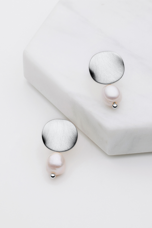 Hazel Earring (Brushed Silver)