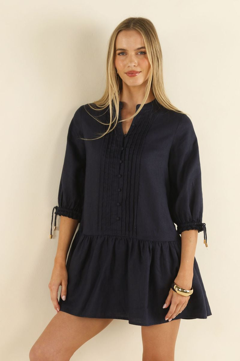 Hazel Smock Dress (Navy)