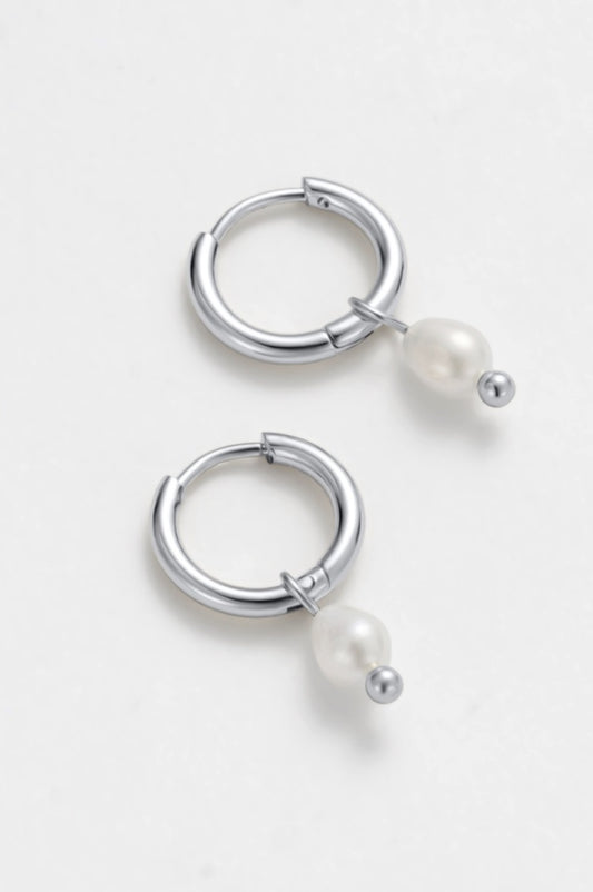 Zafino Heidi Mini Pearl Hoop Earring Silver | Women's Jewellery | Gretel Lane