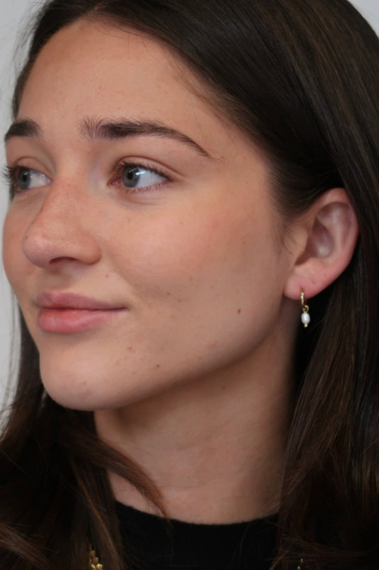 Zafino Heidi Mini Pearl Hoop Earring Silver | Women's Jewellery | Gretel Lane
