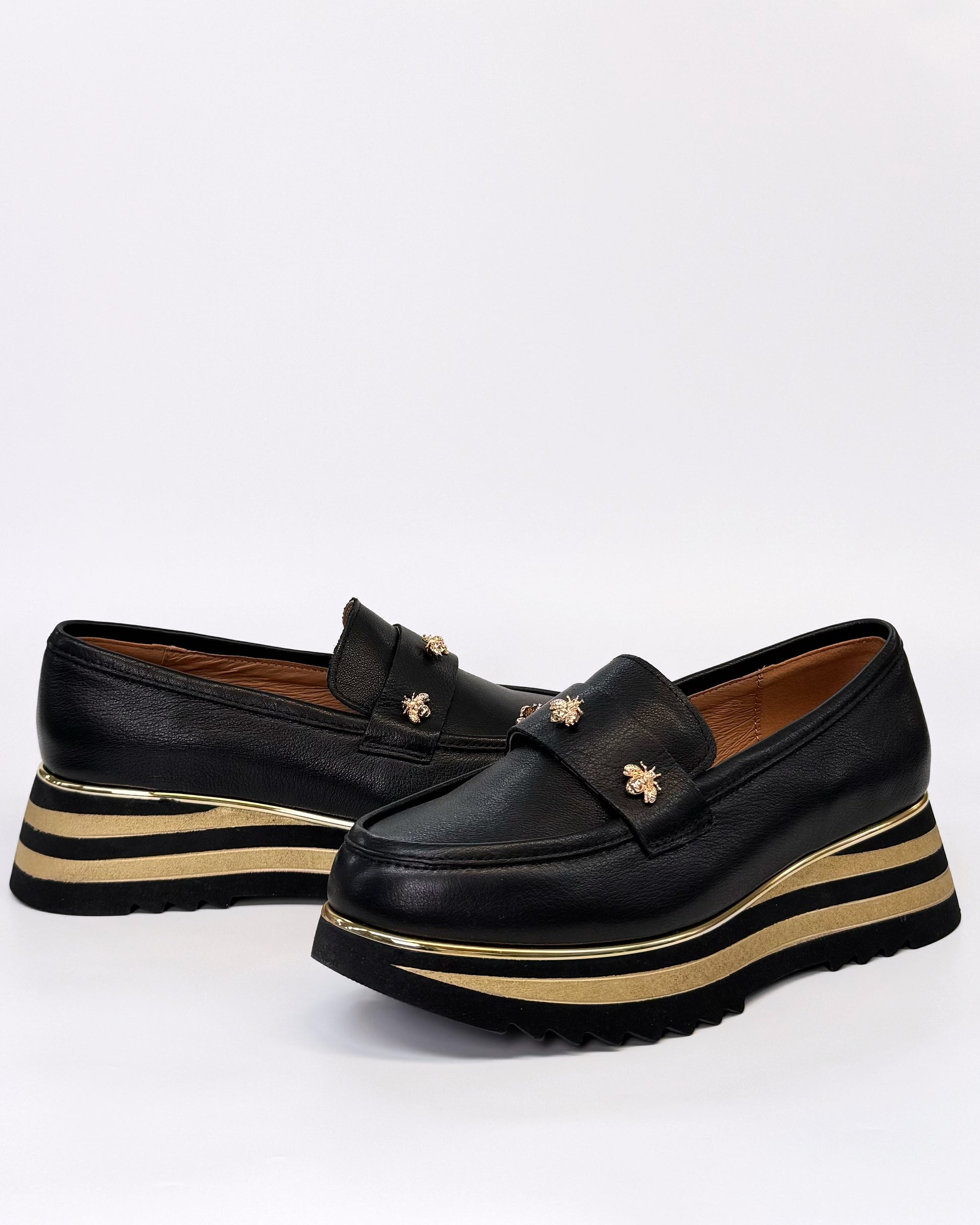 Alfie + Evie Hickory Women's Bee Flatform Loafer Black Leather | Women's Footwear | Gretel Lane