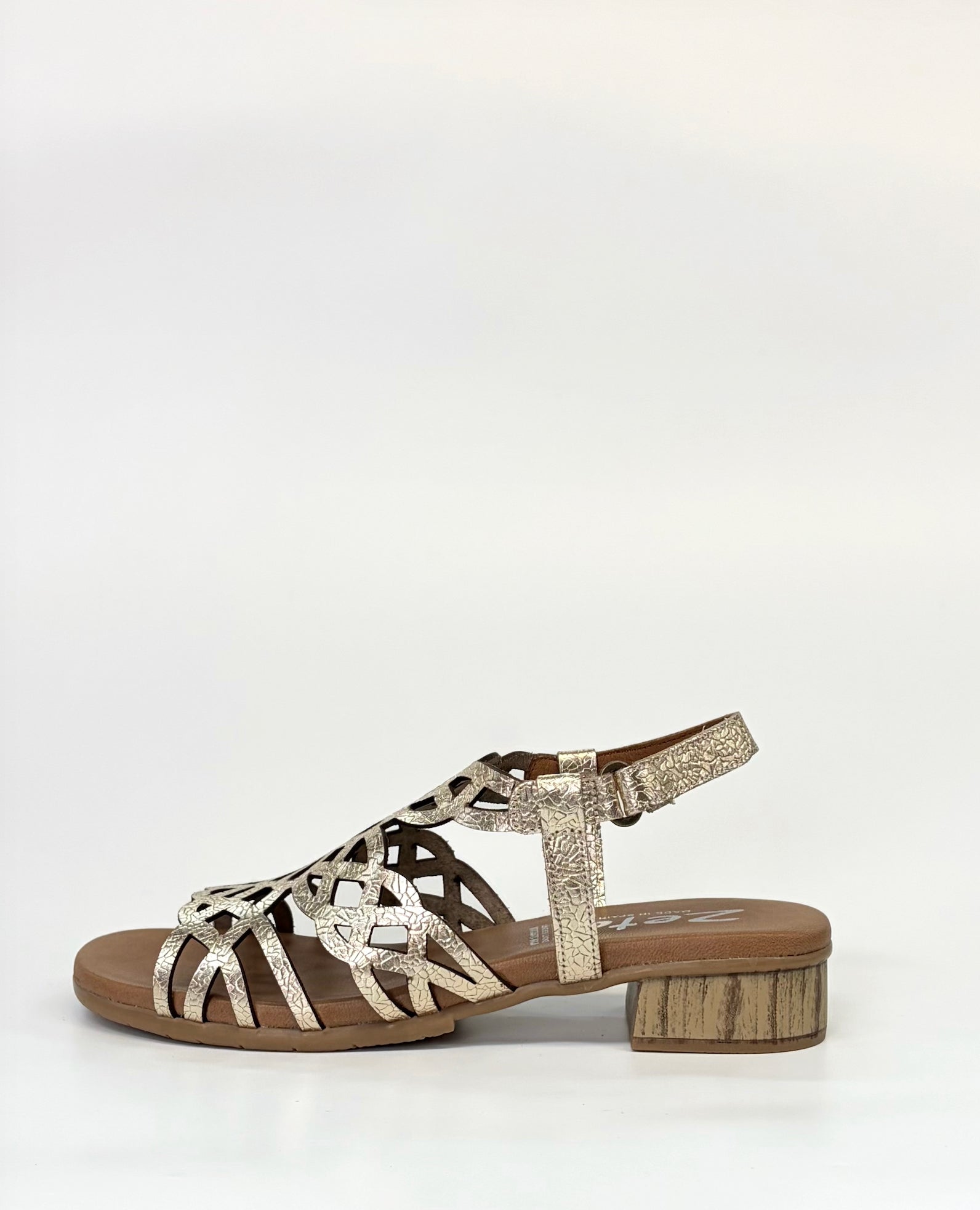 Zeta Hilite Women's Low Block Heel Sandal Champagne | Gretel Lane | Women's Sandal Heel