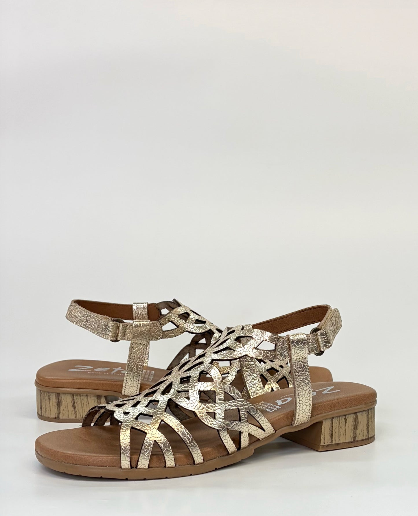 Zeta Hilite Women's Low Block Heel Sandal Champagne | Gretel Lane | Women's Sandal Heel