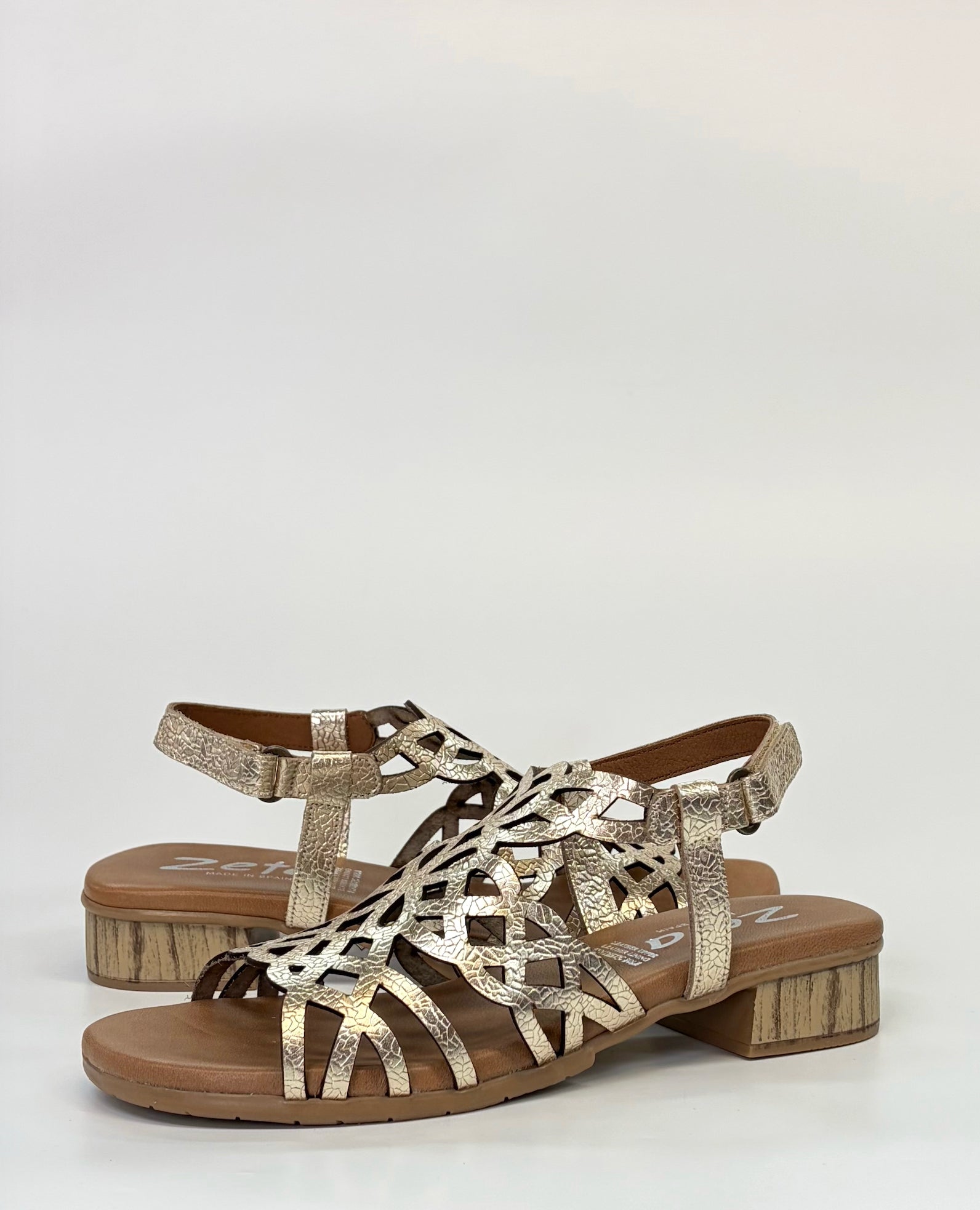 Zeta Hilite Women's Low Block Heel Sandal Champagne | Gretel Lane | Women's Sandal Heel