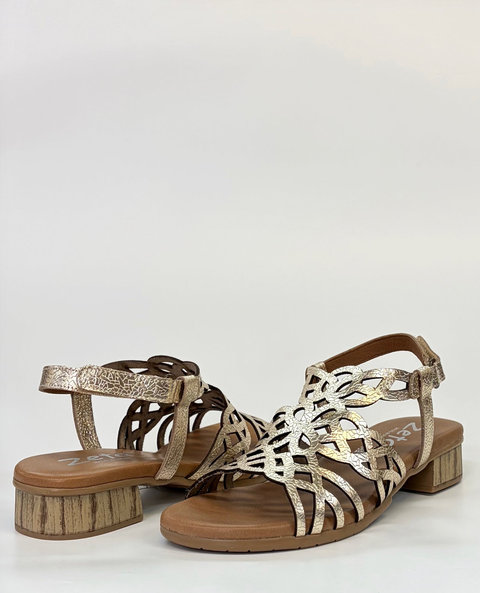 Zeta Hilite Women's Low Block Heel Sandal Champagne | Gretel Lane | Women's Sandal Heel