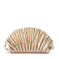 Women's Gold Pleated Vegan Leather Shell Shaped Clutch | Gretel Lane