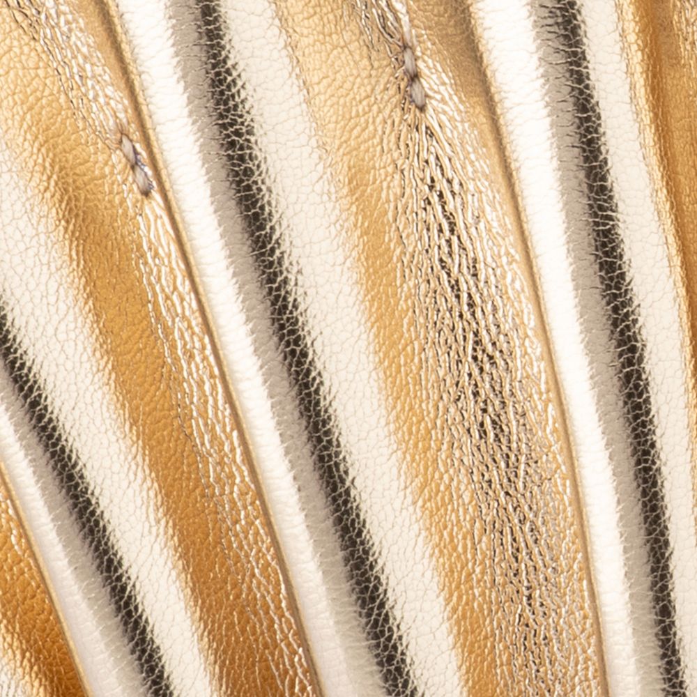 Women's Gold Pleated Vegan Leather Shell Shaped Clutch | Gretel Lane