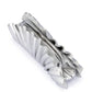 Hollie Silver Vegan Leather Pleated Shell Shaped Clutch Bag | Gretel Lane