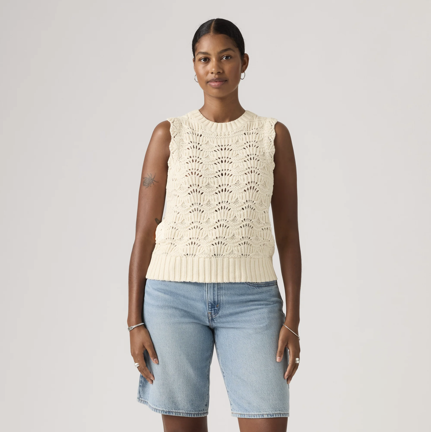 Levi's Women's Cream Crochet Tank Top | Gretel Lane