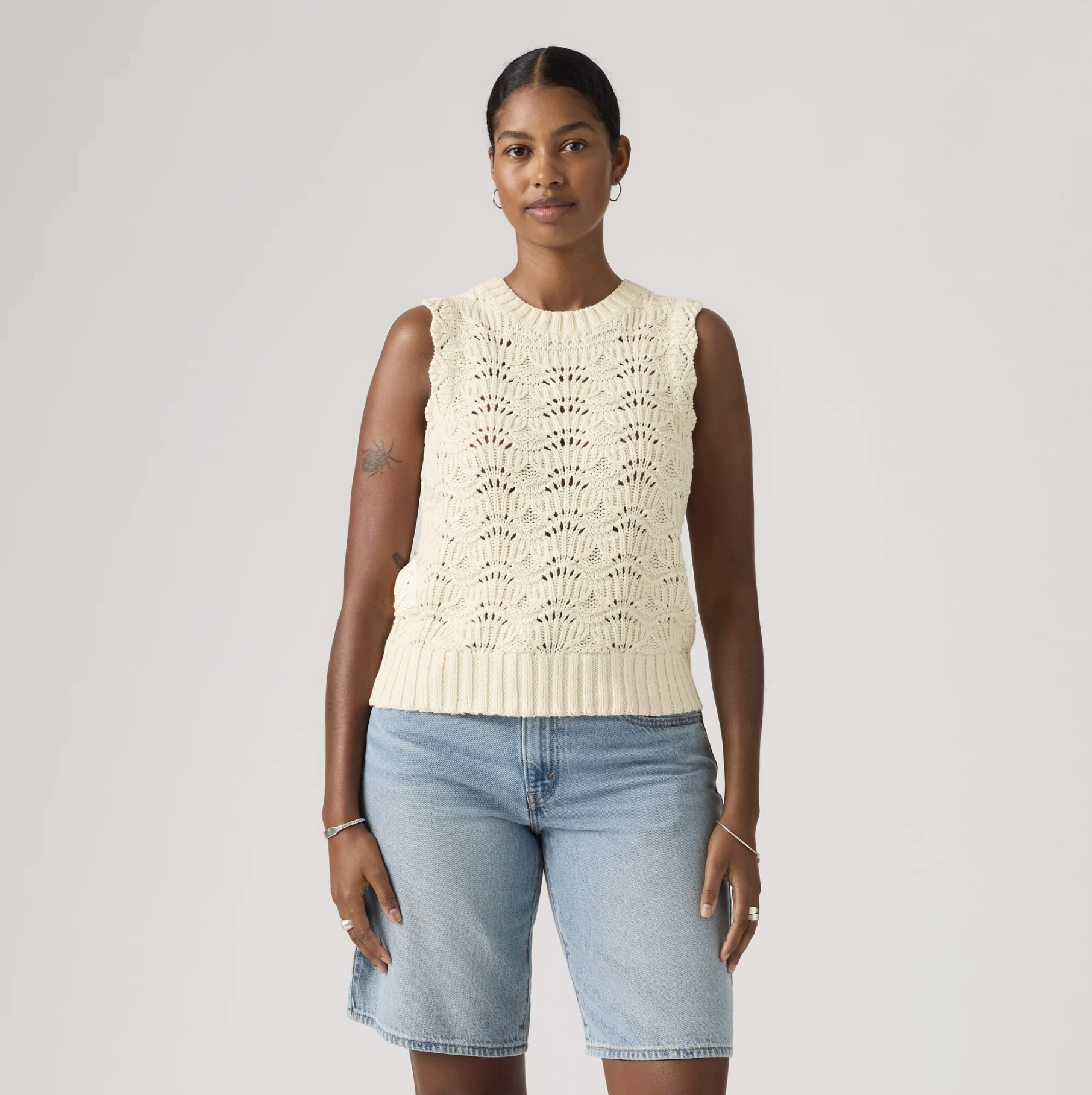 Levi's Women's Cream Crochet Tank Top | Gretel Lane