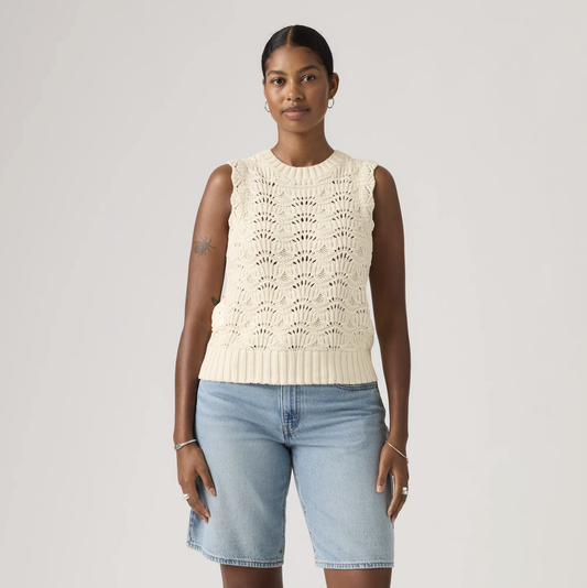 Levi's Women's Cream Crochet Tank Top | Gretel Lane