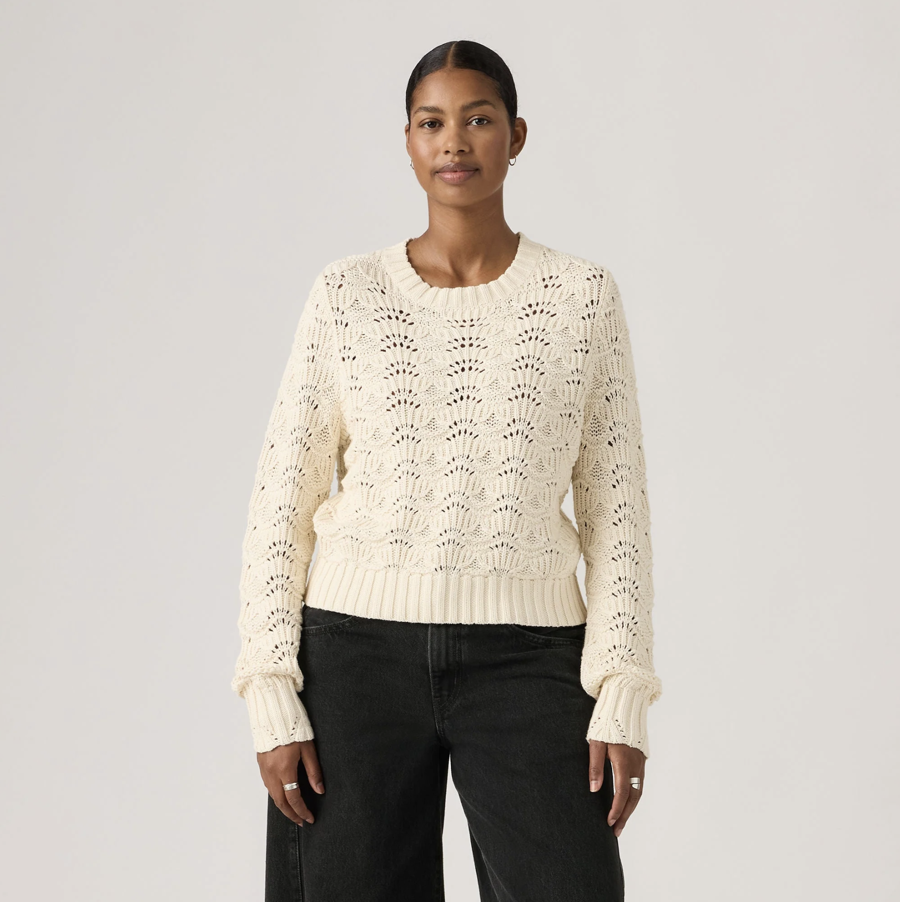 Levi's Women's Cotton Knit Sweater in Cream | Gretel Lane