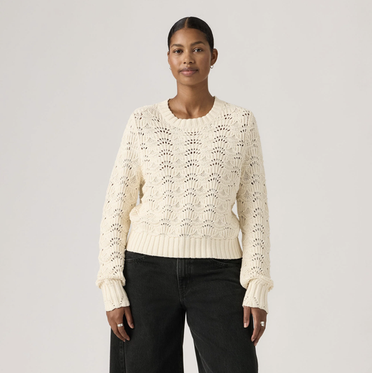Levi's Women's Cotton Knit Sweater in Cream | Gretel Lane