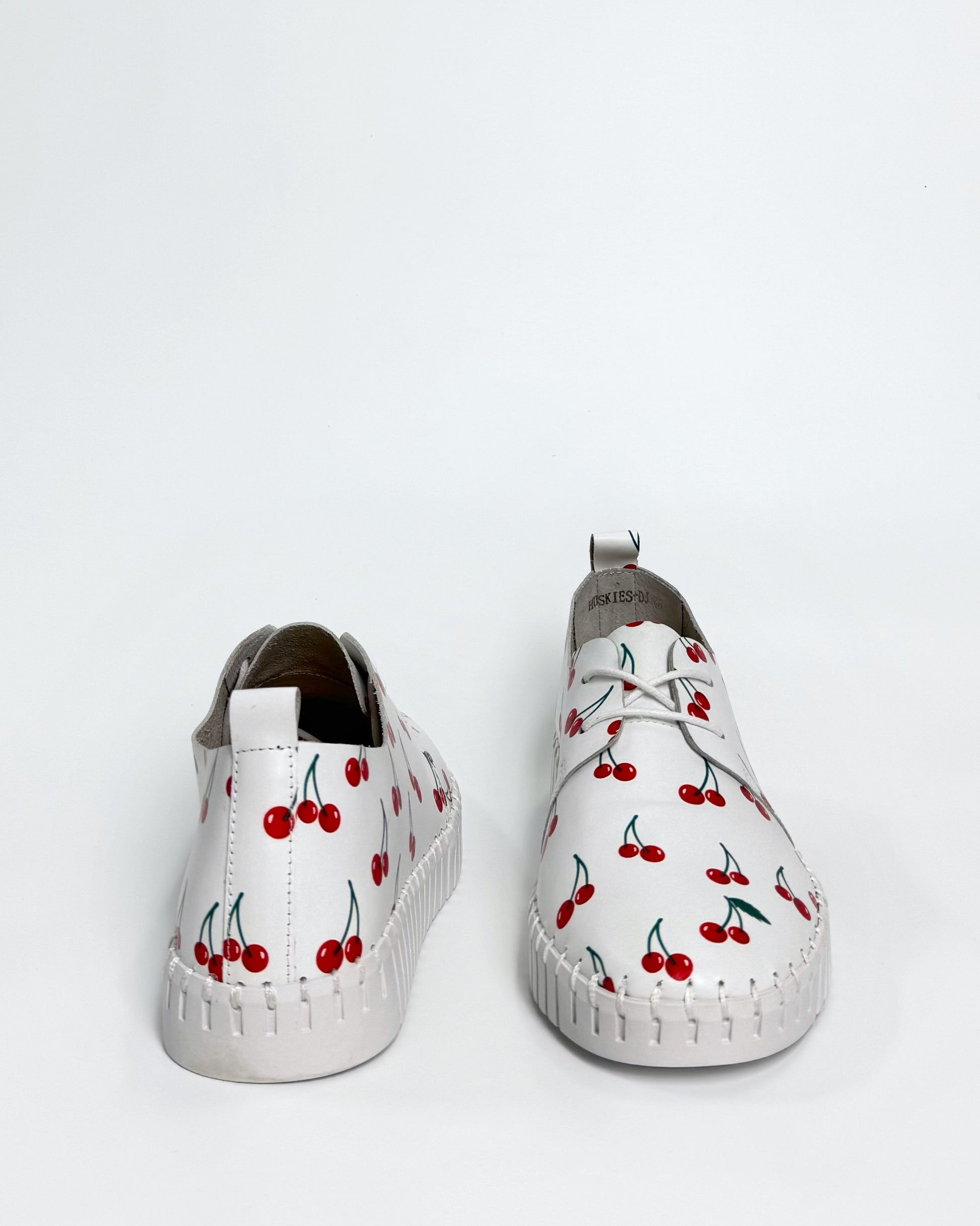 Women's white sneaker with cherry print | Gretel Lane