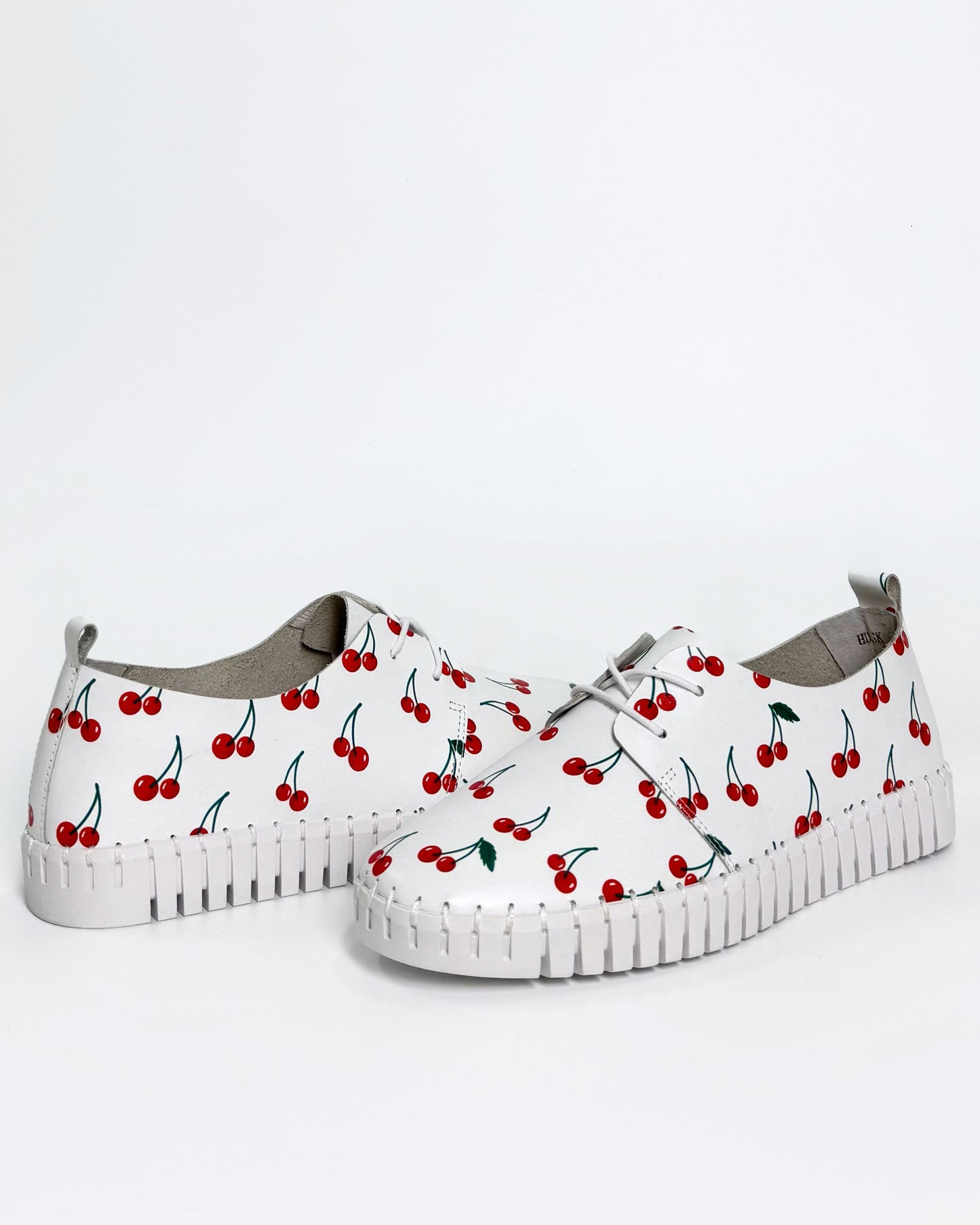 Women's white sneaker with cherry print | Gretel Lane