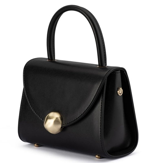 Olga Berg Top Handle Black Bag | Gretel Lane