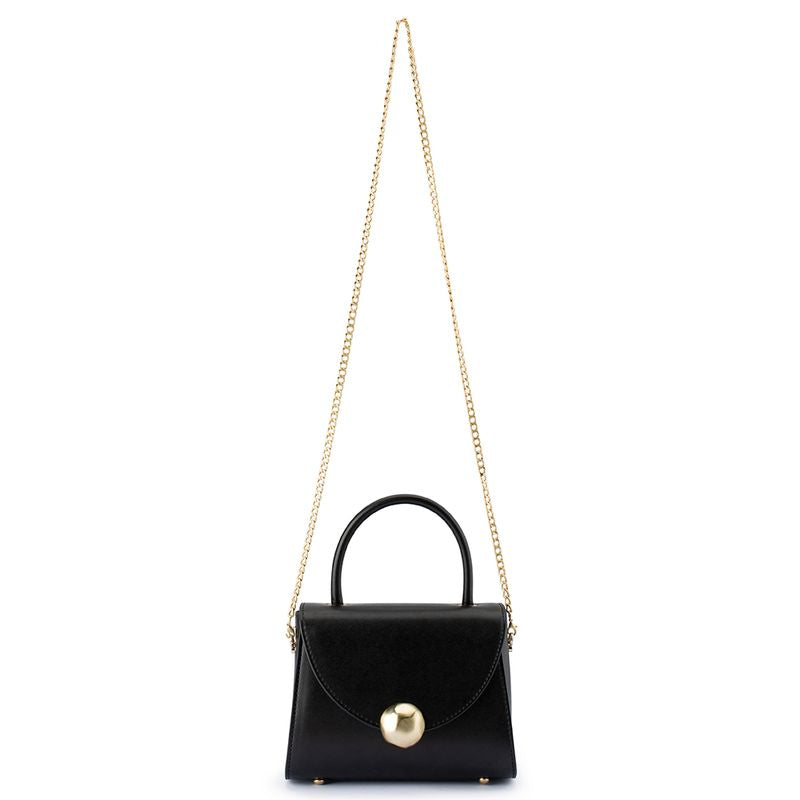 Olga Berg Top Handle Black Bag | Gretel Lane