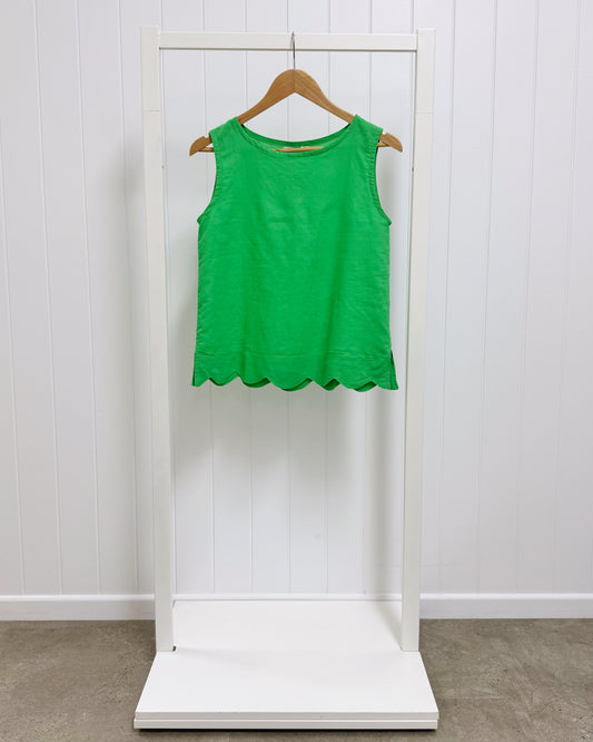Roma Top (Green Linen)