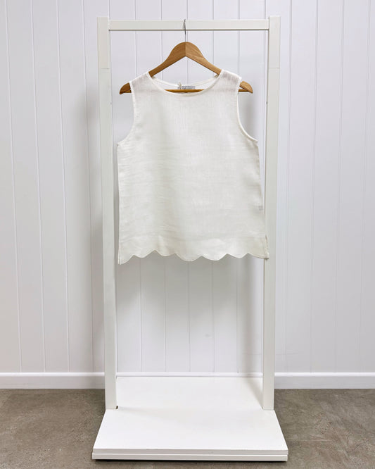 Roma Top (White Linen)