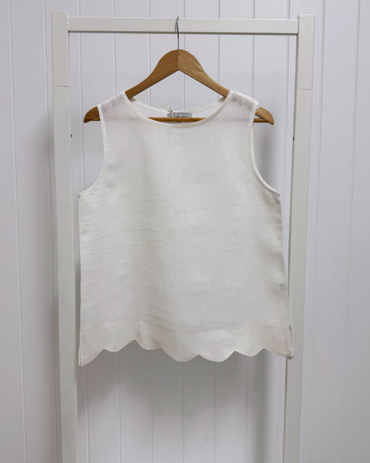Roma Top (White Linen)