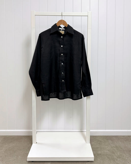 Charlie Shirt (Black Linen)