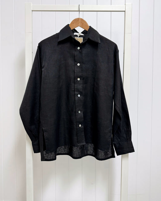 Charlie Shirt (Black Linen)