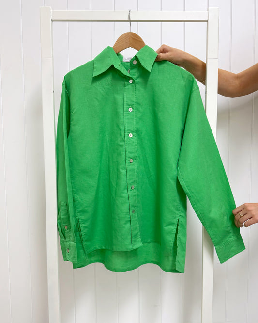 Charlie Shirt (Green Linen)