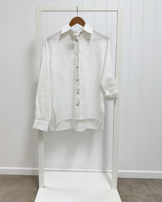 Charlie Shirt (White Linen)