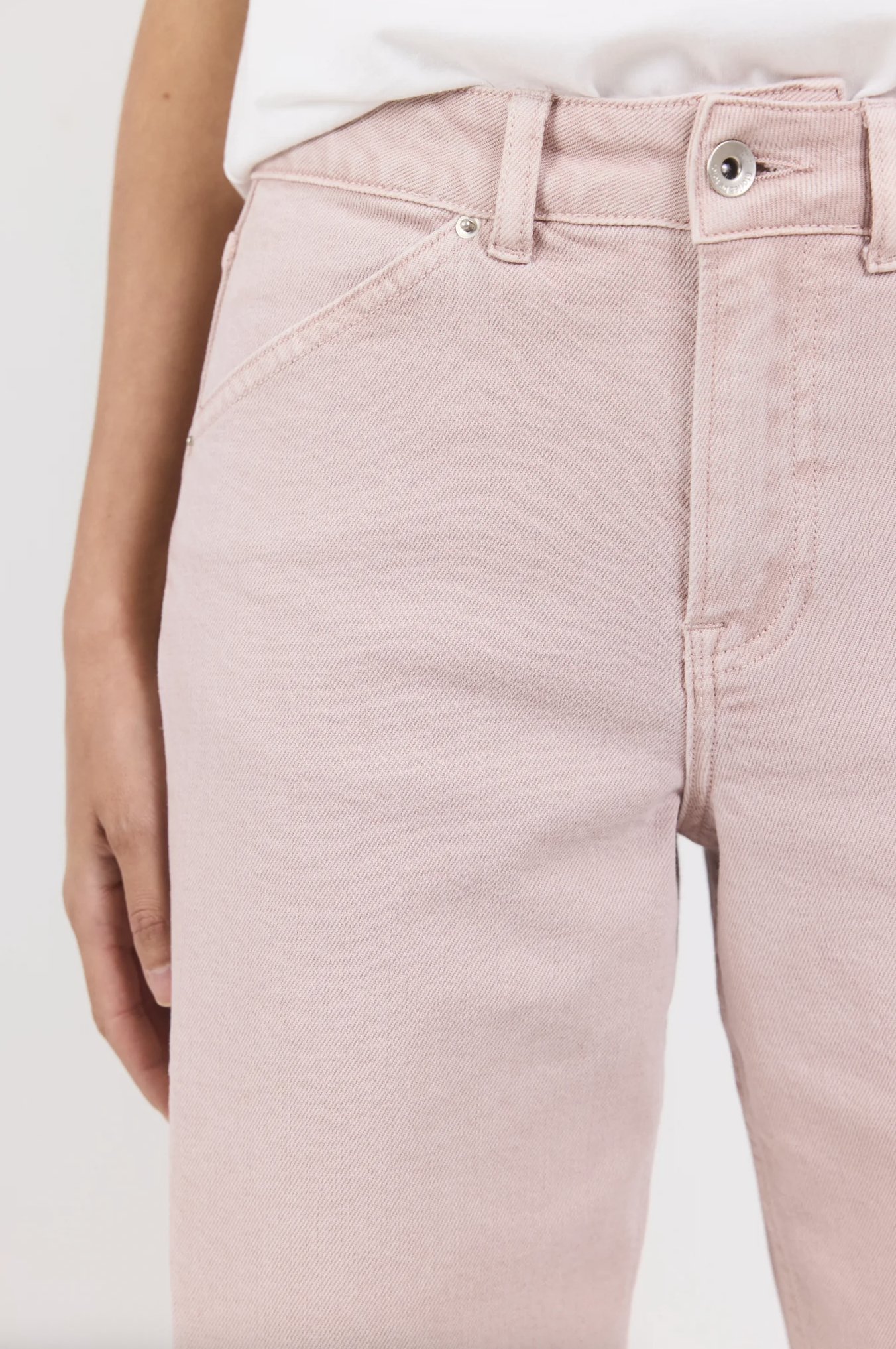Stories Be Told Idolise Stretch Soft Barrel Leg Jean Pale Pink Denim | Women's Jeans | Gretel Lane