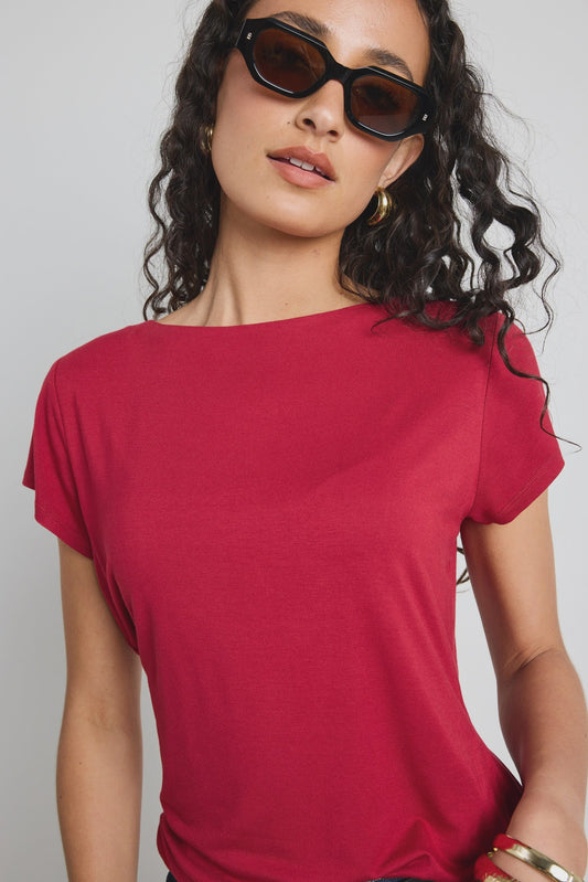 Impartial Boat Neck Top (Plum)